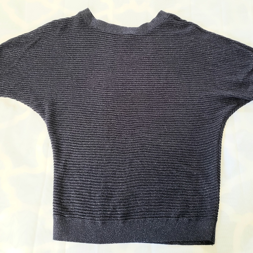 Express Navy Blue Glitter 3 quarter length sweater